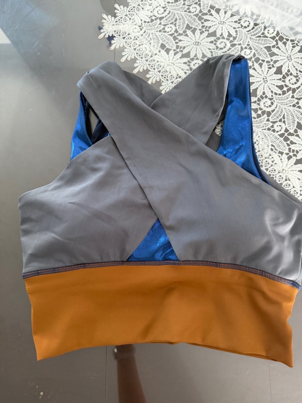 EUC Crowned Athletics Galactic Gals Force Fighter Long Bra Medium